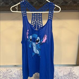 Disney Blue Tank Top with Stitch Design